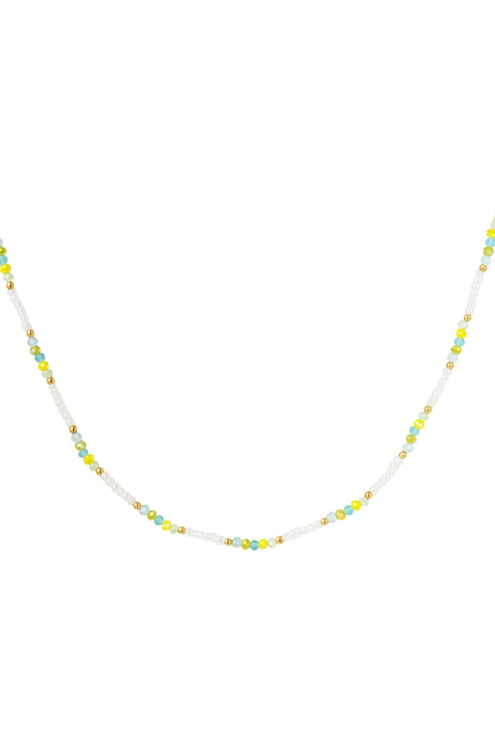 Necklace beads Gold Color detail - white/multi 