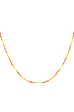 Necklace small colorful beads - yellow/orange h5 