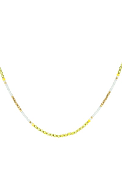 Necklace beaded party - yellow/white