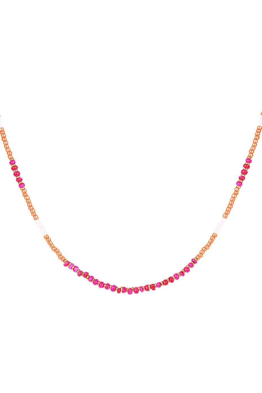 Necklace beaded party - orange/Gold color 