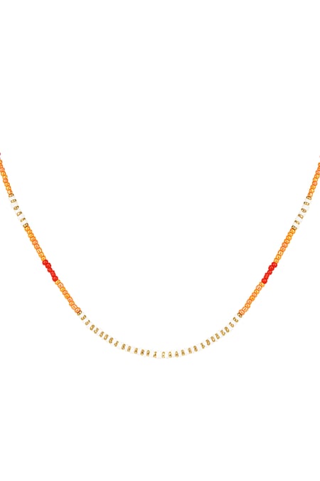 Necklace beaded party - orange/Gold color 2