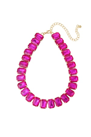 Necklace glamor - fuchsia/Gold color h5 