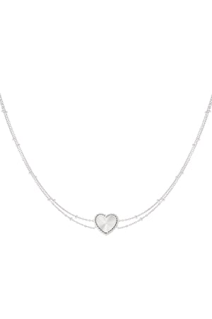 Necklace heart with balls - Silver Color color h5 