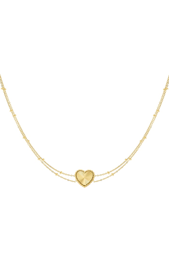 Necklace heart with balls - Gold color 