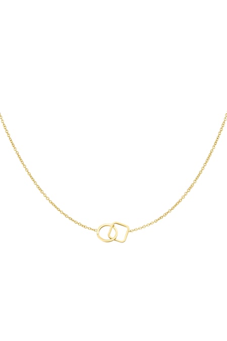 Chain connected square & round - Gold color