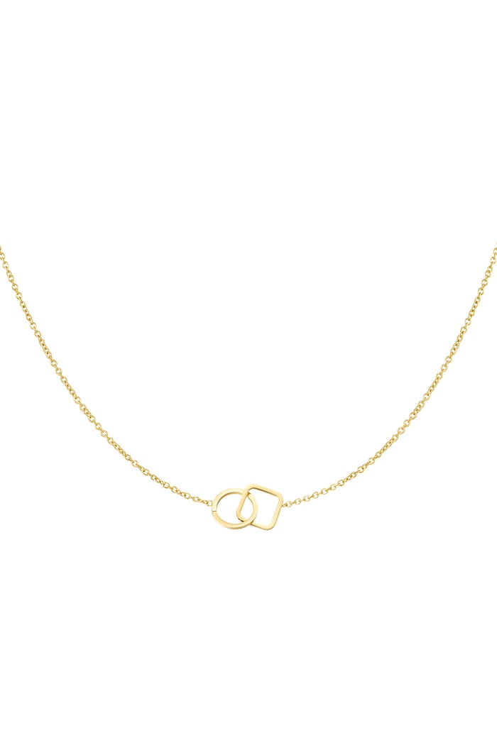 Chain connected square & round - Gold color 