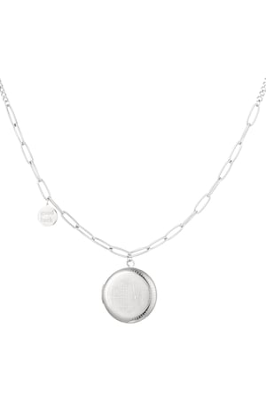 Link chain round coin & good luck - Silver Color color h5 Picture5