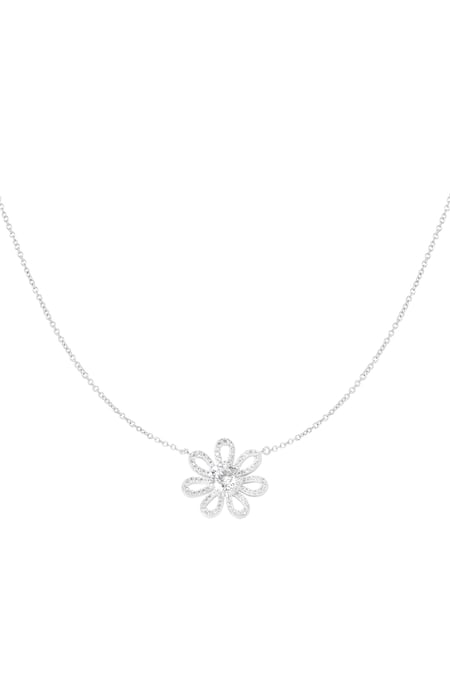 Necklace rhinestones flower - Silver Color color 2