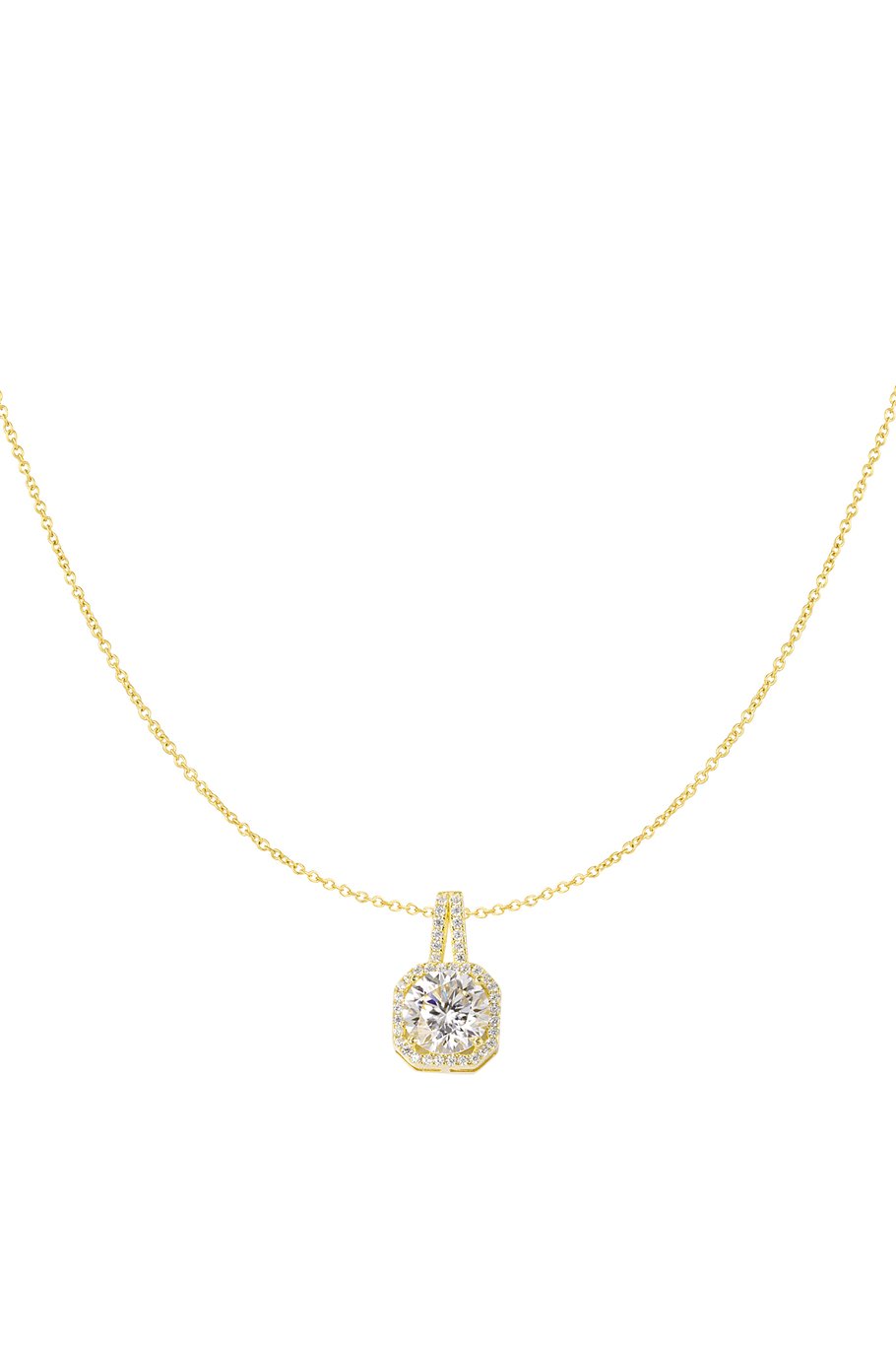 Necklace square stone - Gold color 