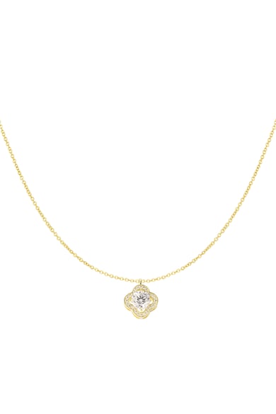 Ketting klaver steen - Goud kleur h5 