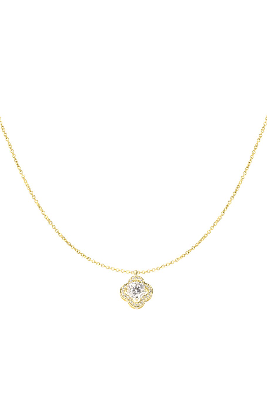 Ketting klaver steen - Goud kleur 