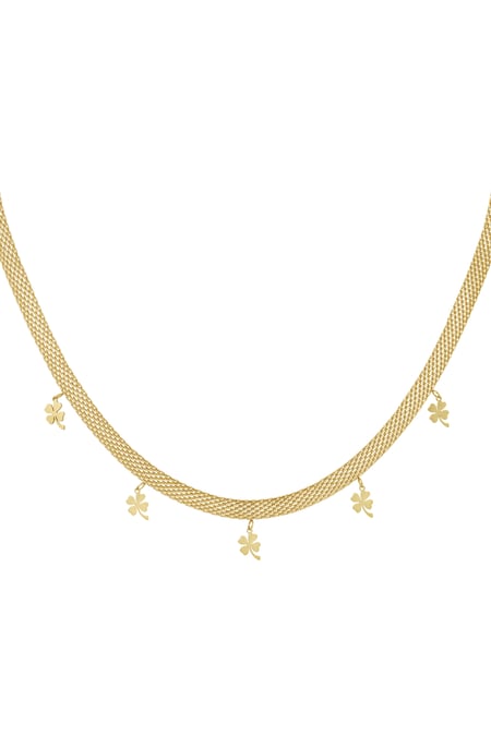 Necklace robust with clovers - Gold color 2