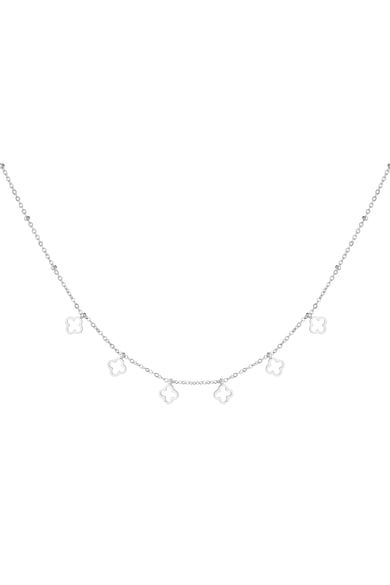 Necklace 6 clovers - Silver Color color h5 