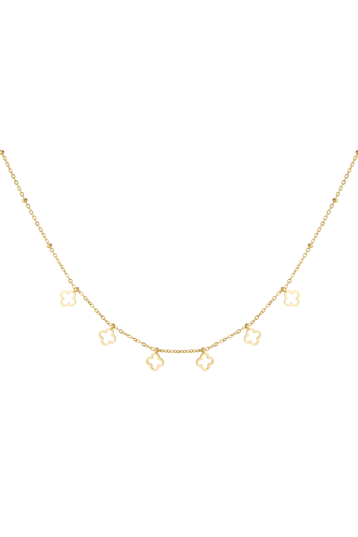 Necklace 6 leaf clovers - Gold color