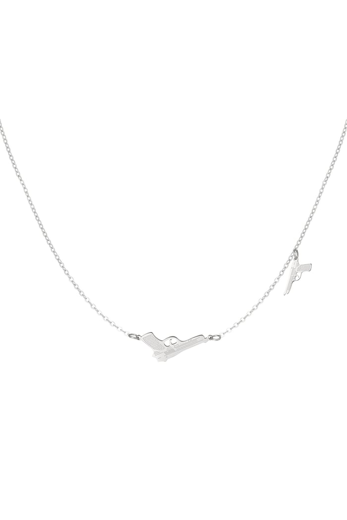 Necklace 2 pistols - Silver Color color 