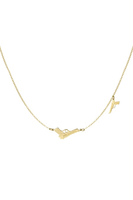 Necklace 2 pistols - Gold color 2