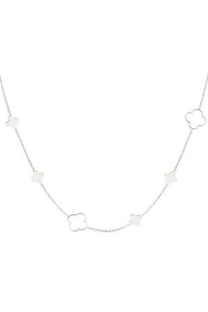 Necklace different clovers - Silver Color color h5 