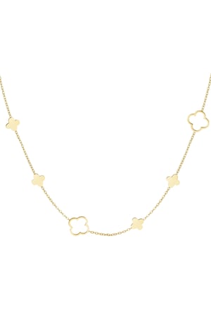 Necklace different clovers - Gold color h5 