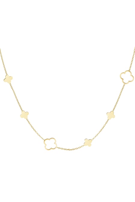 Necklace different clovers - Gold color