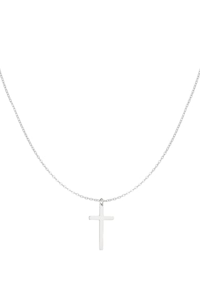 Necklace cross charm - Silver Color color h5 