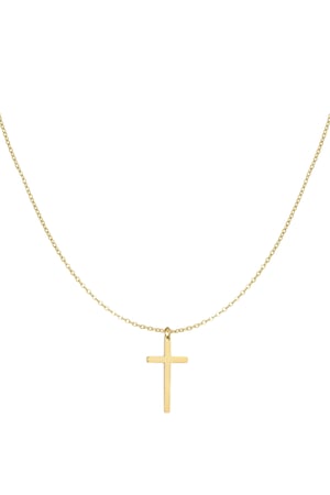 Necklace cross charm - Gold color h5 