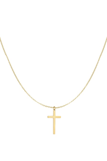 Necklace cross charm - Gold color