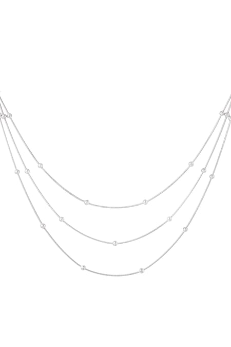 Necklace with a twist - Silver Color color