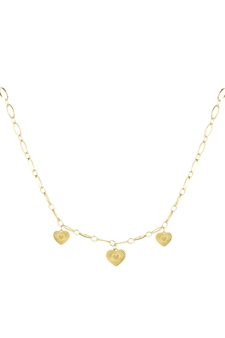 Necklace three hearts coins - Gold color