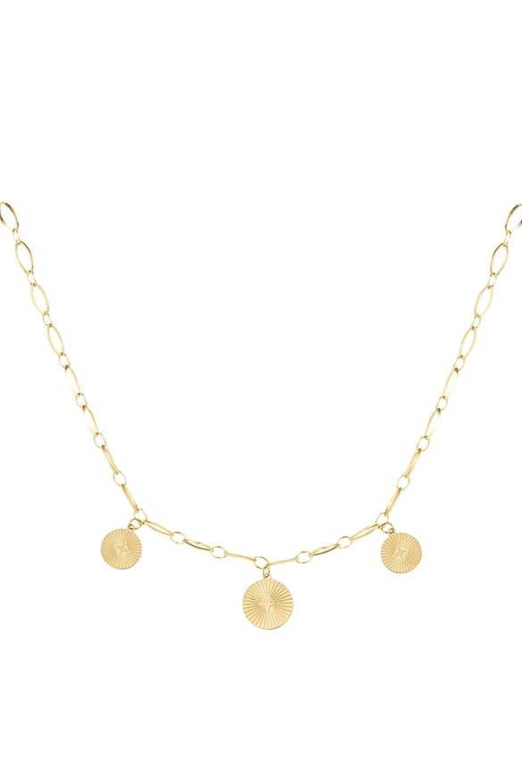 collier trois pièces - couleur or 2
