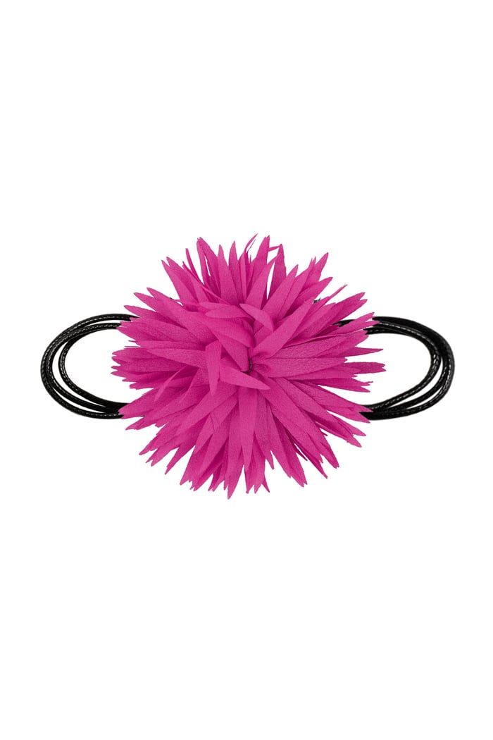 Necklace statement flower - fuchsia 