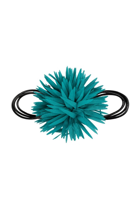 Necklace statement flower - aqua 2