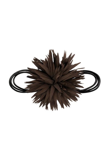 Necklace statement flower - brown 2