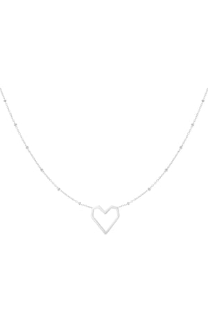 Necklace heart with dots - Silver Color color h5 