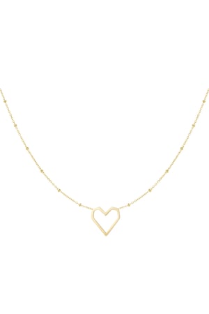 Necklace heart with dots - Gold color h5 