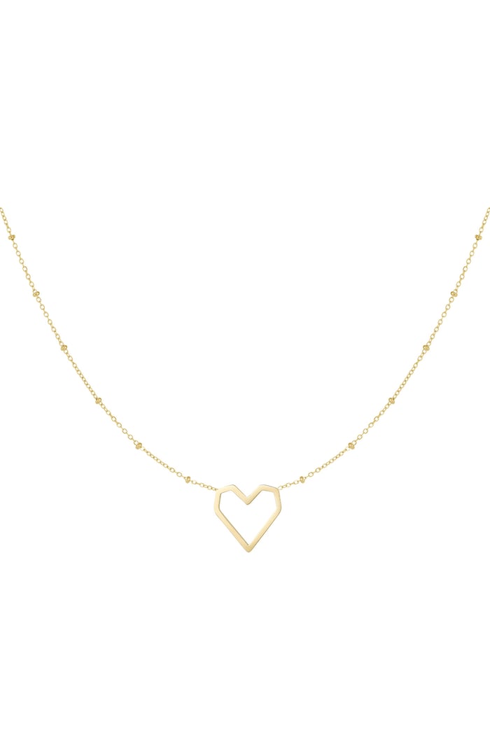 Necklace heart with dots - Gold color 