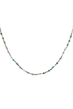 Colorful necklace natural stone - green Gold color h5 