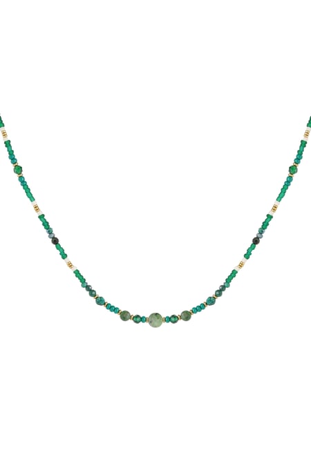 Necklace green beads - green