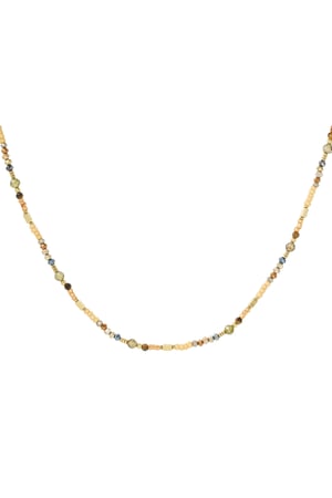 Necklace with different beads - beige h5 