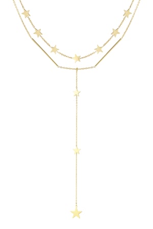 Necklace center piece stars - Gold color h5 