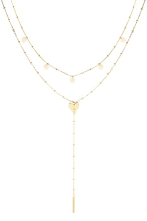 Necklace long in the waist with circles - Gold color h5 