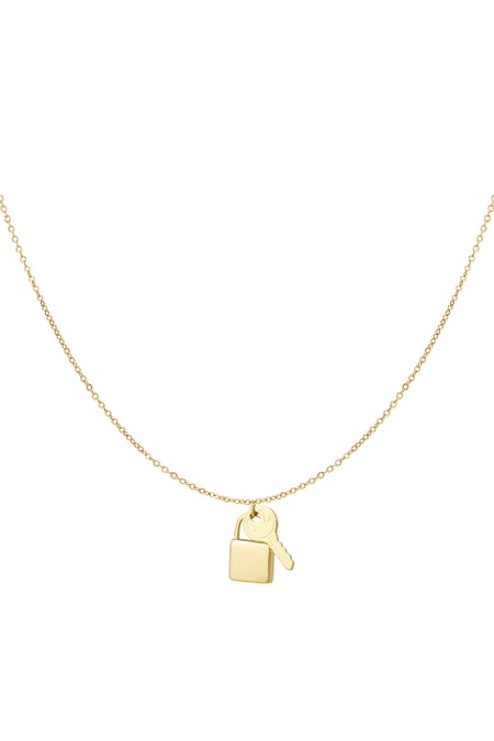 Chain lock and key - Gold color 2