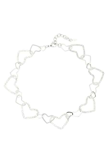 Necklace connected hearts - Silver Color color 2