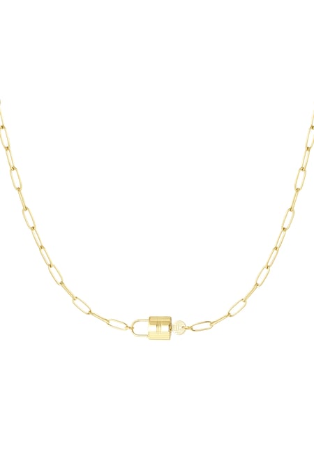 Chain link with lock - Gold color 2