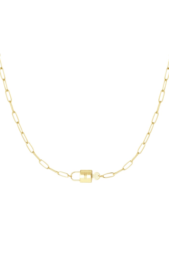 Chain link with lock - Gold color 