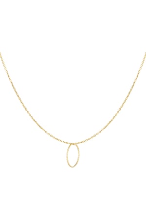 Basic necklace with round charm - Gold color h5 