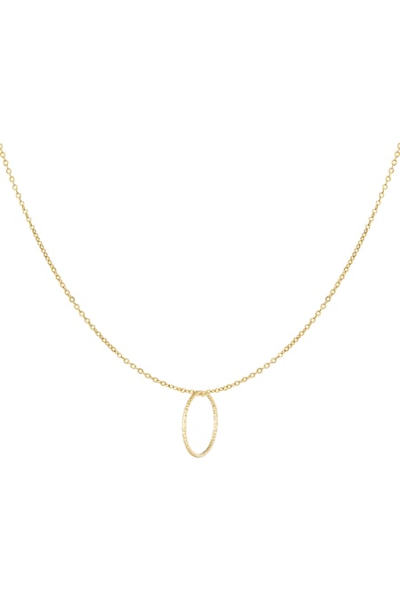 Basic necklace with round charm - Gold color 2