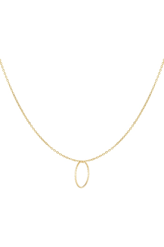 Basic necklace with round charm - Gold color 