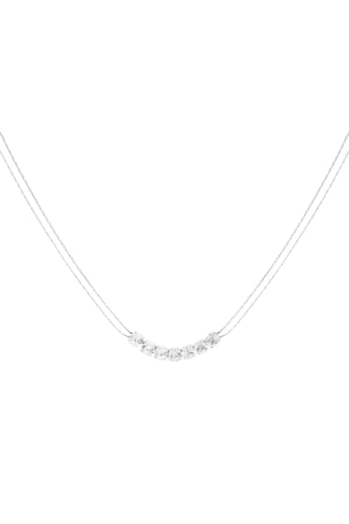Necklace Gold color/silver with stone - white h5 