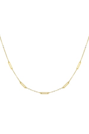 Necklace 5 links - Gold color h5 