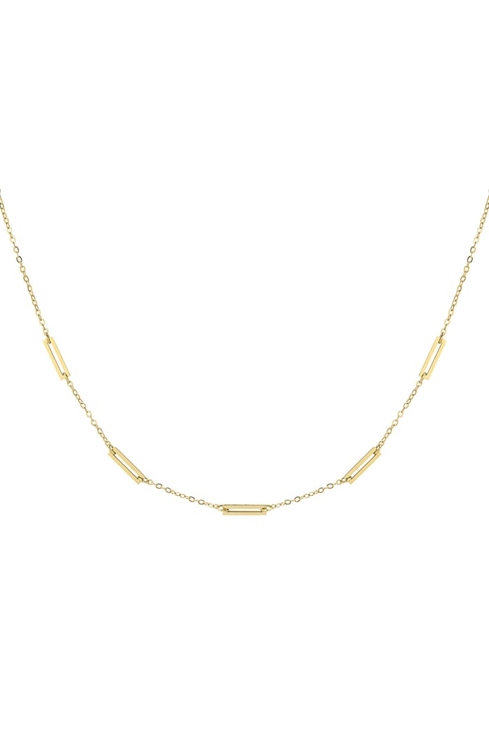 Necklace 5 links - Gold color 